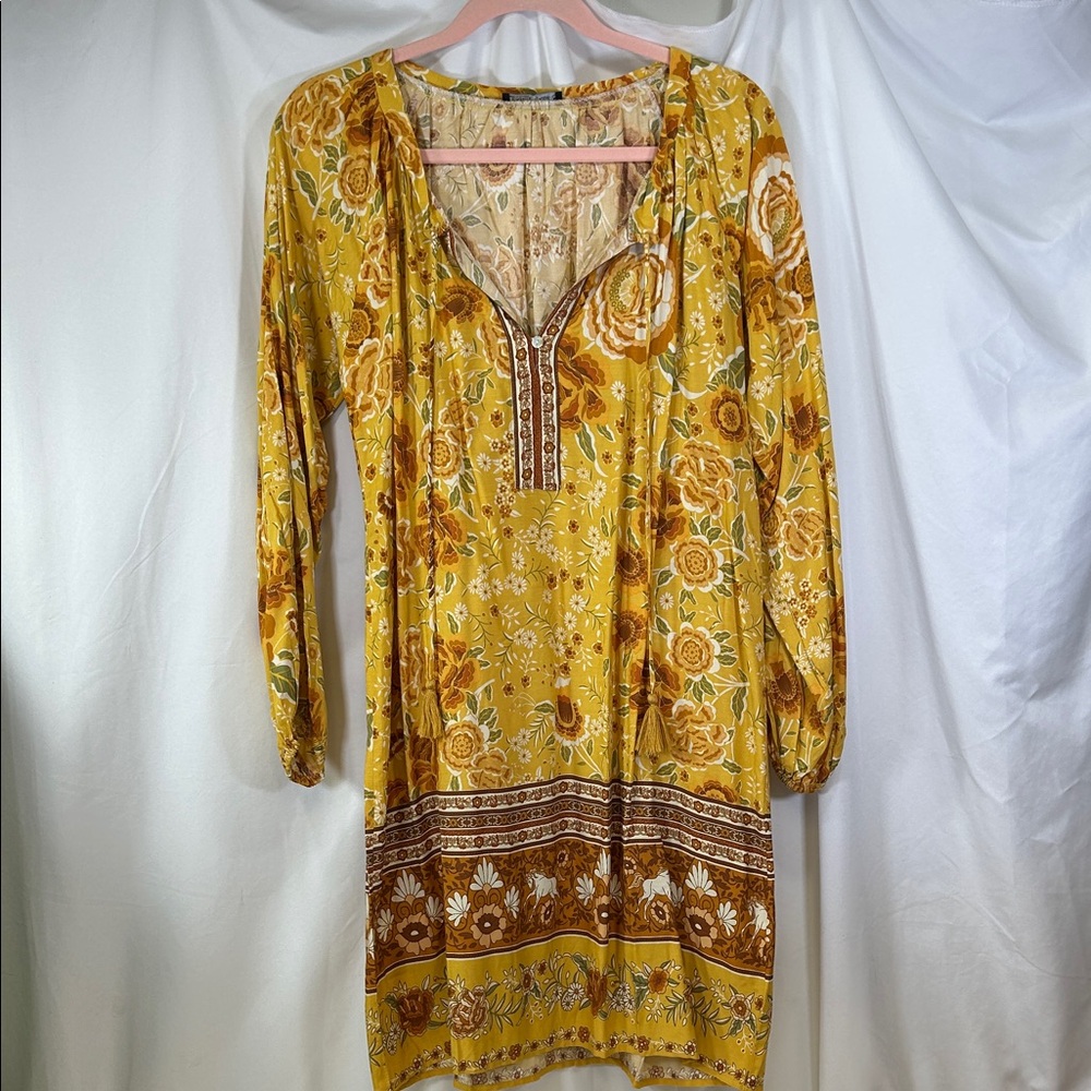 Lance Cade Chic Bohemian Floral Long Sleeve Dress Sz M NWOT